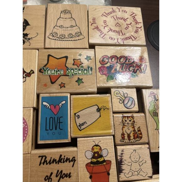 125 Rubber Stamp Lot Christmas Baby Animal Beat Flower Words Phrase Vtg Scooby - Picture 5 of 16